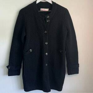 Love Hanna black chunky wool knit cardigan sweater size medium